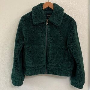 Urban Outfitters Teddy Bear Green Jacket Sz XS